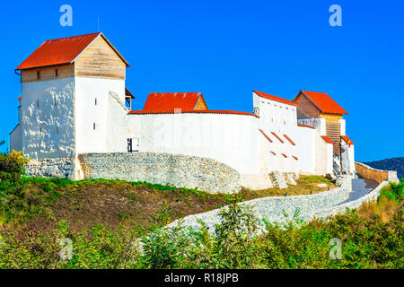 Feldioara, Brasov, Rumänien: Mittelalterliche Festung Marienburg in einem schönen Nachmittag, Siebenbürgen Stockfoto