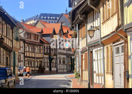 Alte historische Stadt Stolberg im Harz in Deutschland Stockfoto