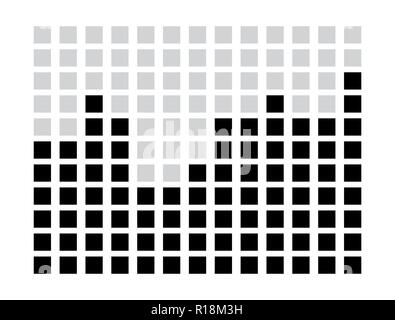 Monochrome square Grafik Equalizer Design auf weißem Hintergrund Stock Vektor