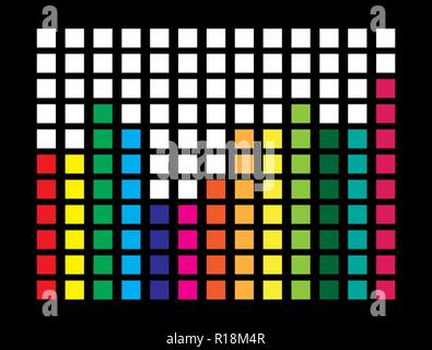 Square Grafik Equalizer Design auf schwarzem Hintergrund Stock Vektor