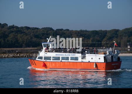 Poole Dorset Großbritannien - 20. Oktober 2018: Brownsea Island Fähre Stockfoto