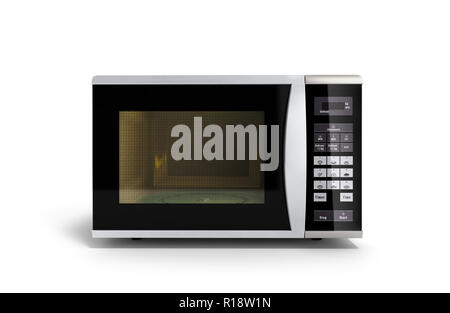 Mikrowelle Herd auf weißem Hintergrund 3 isolierte d-render Stockfoto