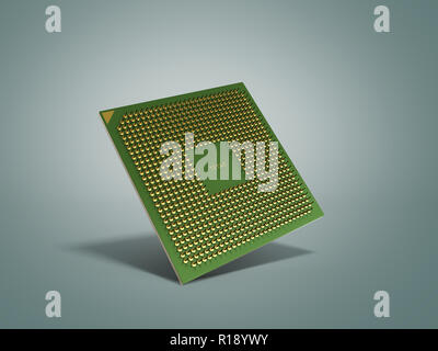 Zentralen Computer Prozessoren CPU Hochauflösende 3D-Render auf Grau Stockfoto