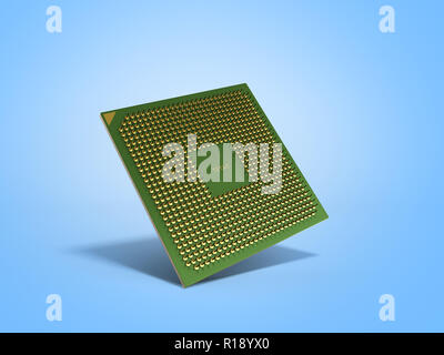 Zentralen Computer Prozessoren CPU Hochauflösende 3D-Render auf Blau Stockfoto