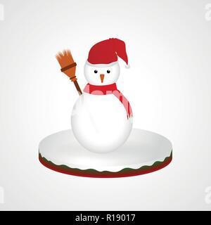 Süße schneemann Charakter in roten Schal, Vektor, Abbildung, eps-Datei Stock Vektor