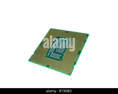 Zentralen Computer Prozessoren CPU Hochauflösende 3D-Render auf Weiß kein Schatten Stockfoto