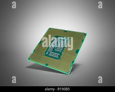Zentralen Computer Prozessoren CPU Hochauflösende 3D-Render auf Grau Stockfoto
