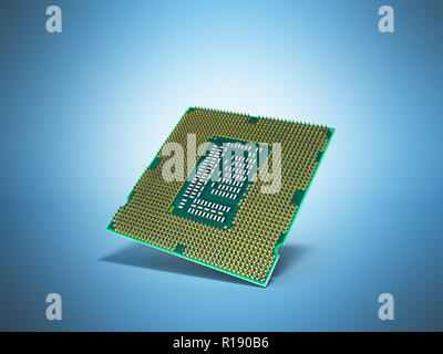 Zentralen Computer Prozessoren CPU Hochauflösende 3D-Render auf Blau Stockfoto
