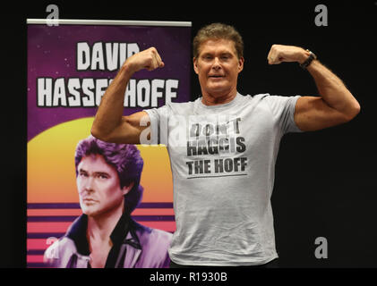 David Hasselhoff SORGT FÜR DIE LIEBE VON 80 s-Comic Con Schottland, an der Edinburgh International Conference Centre statt. Stockfoto