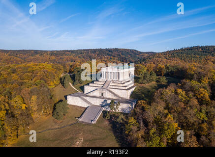 Luftaufnahme der Walhalla Memorial, eine "Hall of Fame" in der Bayern Stockfoto