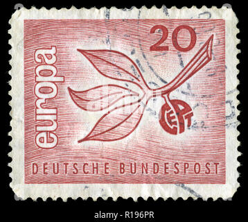 Poststempel Stempel aus der Bundesrepublik Deutschland in Europa (C.E.P.T.) 1965-Serie Stockfoto