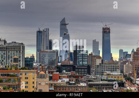 Luftaufnahme der Hudson Yards Nachbarschaft im Bau in New York City Stockfoto