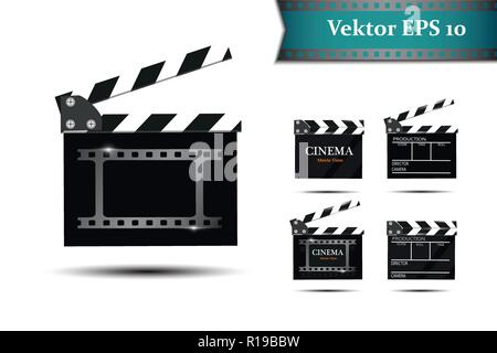 Ein Satz von 1880, auf einem weißen Hintergrund mit natpisyaami kamkra. Realistichesky Kino Stock Vektor