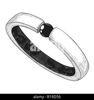 Hand ein Schmuck Ring gezogen. Vector Illustration einer Skizze Stil. Stock Vektor