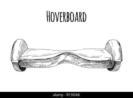 Hoverboard isoliert auf weißem Hintergrund. Vector Illustration. Stock Vektor