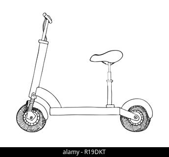 Elektroroller auf weißem Hintergrund. Vector Illustration. Stock Vektor