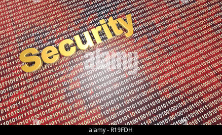 Der digitalen Sicherheit. 3D-Hintergrund gerendert. Stockfoto