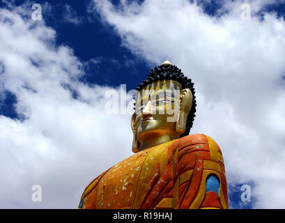 Die Buddha-Statue im Dorf Langza, Spiti Valley, Himachal Pradesh Stockfoto