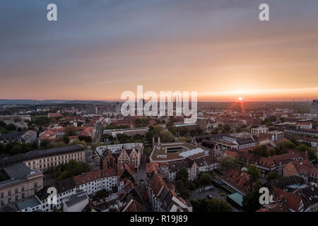 Blick auf den Sonnenuntergang von Hannover Stockfoto