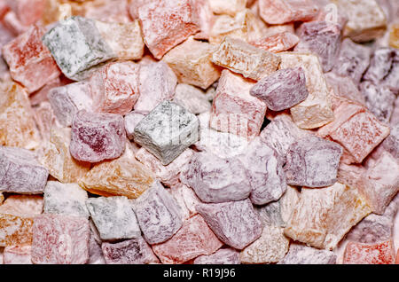 Verschiedene traditionelle türkische begeistern. Zucker überzogen weiche Süßigkeit. Stockfoto