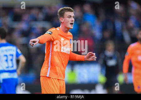 Meppen, Deutschland. 10 Nov, 2018. Alexander Groiss (KSC). GES/fussball/3. Liga: SV Meppen - Karlsruher SC, 10.11.2018 Fußball: 3. Liga: SV Meppen gegen den Karlsruher SC, Meppen, 10. November 2018 | Verwendung der weltweiten Kredit: dpa/Alamy leben Nachrichten Stockfoto