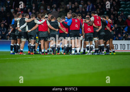 Twickenham, London, UK. 10 Nov, 2018. Rugby Union, Herbst internationale Reihe, zwischen England und Neuseeland; England Unordnung im Warm up Credit: Aktion plus Sport/Alamy leben Nachrichten Stockfoto