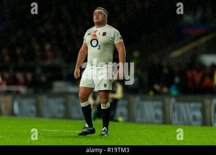 Twickenham, London, UK. 10. November 2018. England's Jamie George während der Quilter Rugby Union International zwischen England und Neuseeland bei Twickenham Stadium. Credit: Paul Harding/Alamy Live Nachrichten Leitartikel nur verwenden Stockfoto