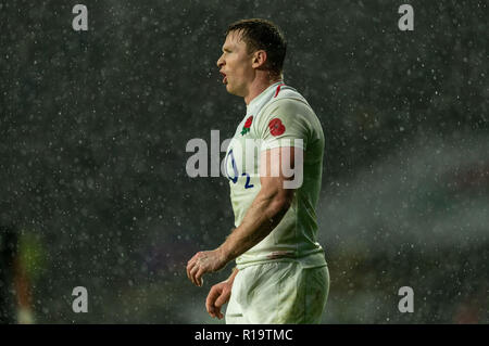 Twickenham, London, UK. 10. November 2018. Der Engländer Chris Ashton während der Quilter Rugby Union International zwischen England und Neuseeland bei Twickenham Stadium. Credit: Paul Harding/Alamy Live Nachrichten Leitartikel nur verwenden Stockfoto