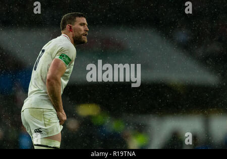 Twickenham, London, UK. 10. November 2018. England's Mark Wilson während der Quilter Rugby Union International zwischen England und Neuseeland bei Twickenham Stadium. Credit: Paul Harding/Alamy Live Nachrichten Leitartikel nur verwenden Stockfoto