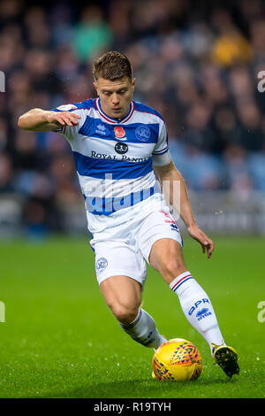 London, Großbritannien. 10 Nov, 2018. Jake Bidwell von Queens Park Rangers während der efl Sky Bet Championship Match zwischen den Queens Park Rangers und Brentford an der Loftus Road Stadium, London, England am 10. November 2018. Foto von salvio Calabrese. Nur die redaktionelle Nutzung, eine Lizenz für die gewerbliche Nutzung erforderlich. Keine Verwendung in Wetten, Spiele oder einer einzelnen Verein/Liga/player Publikationen. Credit: UK Sport Pics Ltd/Alamy leben Nachrichten Stockfoto