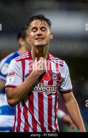London, Großbritannien. 10 Nov, 2018. Sergi Canos von Brentford während der efl Sky Bet Championship Match zwischen den Queens Park Rangers und Brentford an der Loftus Road Stadium, London, England am 10. November 2018. Foto von salvio Calabrese. Nur die redaktionelle Nutzung, eine Lizenz für die gewerbliche Nutzung erforderlich. Keine Verwendung in Wetten, Spiele oder einer einzelnen Verein/Liga/player Publikationen. Credit: UK Sport Pics Ltd/Alamy leben Nachrichten Stockfoto