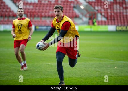 Racecourse Ground, Wrexham, Großbritannien. 10 Nov, 2018. ; Rugby League World Cup Qualifier, Kapitäne, Wales/Irland; Ben Morris von Wales (und St Helens) Credit: Richard Long/News Bilder Credit: Aktuelles Bilder/Alamy leben Nachrichten Stockfoto