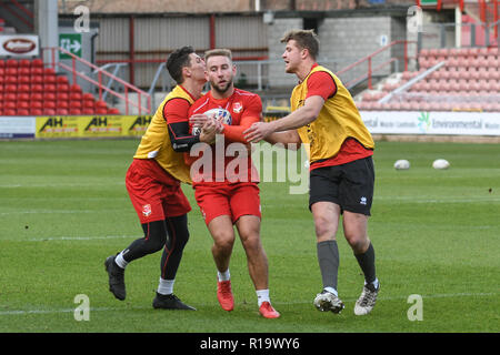 Racecourse Ground, Wrexham, Großbritannien. 10 Nov, 2018. ; Rugby League World Cup Qualifier, Kapitäne, Wales/Irland; Courtney Davies von Wales Credit: Richard Long/News Bilder Credit: Aktuelles Bilder/Alamy leben Nachrichten Stockfoto