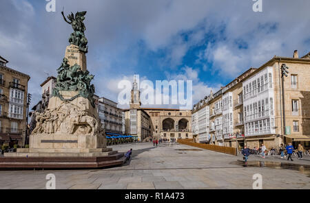 Plaza De La Virgen Blanca, Vitoria-Gasteiz, Alava, Baskenland, Spanien Stockfoto