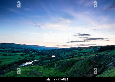 Sonnenuntergang im teesdale Middleton Stockfoto