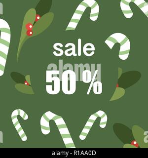 Vektor Weihnachten Verkauf Banner. Abbildung: Für die Nutzung der Website, Broschüre, Flyer, Poster und Banner. Business Hintergrund mit 50 Rabatt, Angebot - bis zu 50 Stock Vektor