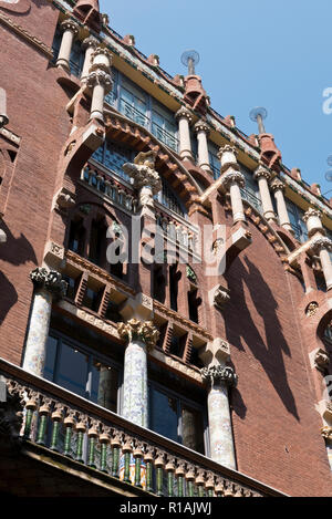 Das Äußere des Palau De La Musica, Barcelona, Spanien Stockfoto