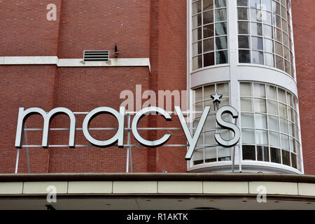 Macy's Store anmelden auf Gebäude, Boston, Massachusetts Stockfoto