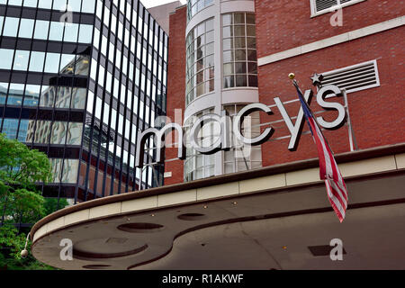 Macy's Store anmelden auf Gebäude, Boston, Massachusetts Stockfoto