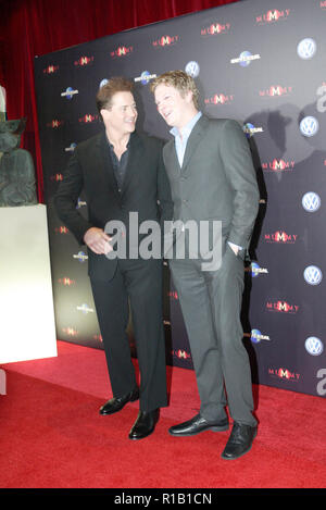 Brendan Fraser und Luke Ford die Premiere von "Die Mumie, das Grabmal des Drachenkaisers" bei größeren Union Kino. Sydney, Australien. 27.08.08. Stockfoto