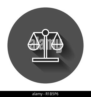 Maßstab vergleich Symbol im flachen Stil. Balance Gewicht Vector Illustration mit langen Schatten. Vergleich Business Konzept. Stock Vektor