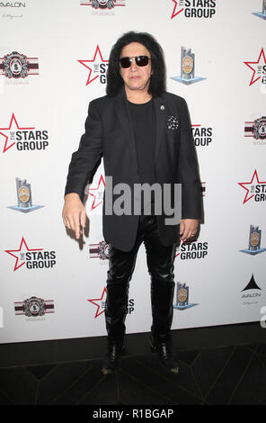 Hollywood, Ca. 10 Nov, 2018. Gene Simmons, an Helden für Helden: Polizei von Los Angeles Memorial Foundation Celebrity Poker Turnier bei Avalon Hollywood, Kalifornien am 10. November 2018. Credit: Faye Sadou/Medien Punch/Alamy leben Nachrichten Stockfoto