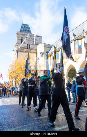 Northampton, Großbritannien. 11 Nov, 2018. Erinnerung Sonntag Parade in Northampton All Saints' Church, Northampton Credit: PATRICK ANTHONISZ/Alamy leben Nachrichten Stockfoto