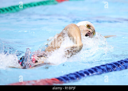 (181111) - Tokio, November 11, 2018 (Xinhua) - Chinas Wang Shun konkurriert, während die Männer 200m Freistil Finale bei den FINA Swimming World Cup in Tokio, Japan, November 11, 2018. (Xinhua / Du Xiaoyi) Stockfoto