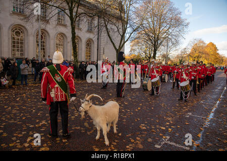 Cardiff, Großbritannien. 11. November 2018. Erinnerung Sonntag, Centenary Armistice Day Gedenken an die Welsh National War Memorial in Cardiff. Kredit Haydn Denman/Alamy leben Nachrichten Stockfoto