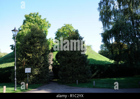 Waytemore Schloss, Bishops Stortford, Hertfordshire. Waytemore Schloss abgerissen, aber die 42 Fuß hohen Damm im Schloss Gärten gesehen werden kann. Stockfoto