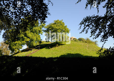 Waytemore Schloss, Bishops Stortford, Hertfordshire. Waytemore Schloss abgerissen, aber die 42 Fuß hohen Damm im Schloss Gärten gesehen werden kann. Stockfoto