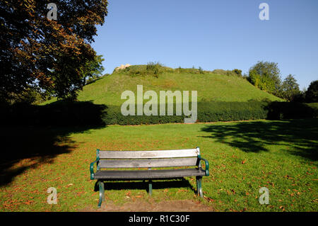 Waytemore Schloss, Bishops Stortford, Hertfordshire. Waytemore Schloss abgerissen, aber die 42 Fuß hohen Damm im Schloss Gärten gesehen werden kann. Stockfoto