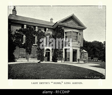 Vintage Foto eines viktorianischen Haus in Long Ashton, Somerset, England, 19. Lady's Smyth home Stockfoto