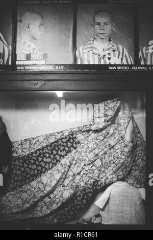 Auschwitz Nazi Konzentrations- und Vernichtungslager. Kleidung der Opfer. Auschwitz, deutsch besetzten Polen, Europa Stockfoto